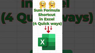 SUM Fromula in Excel  Excel Sum Fromula Shortcut  exceltutorial exceltricks excel [upl. by Esadnac]