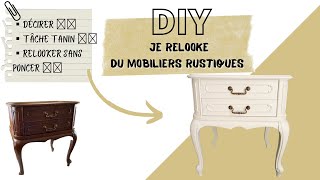 DIY ➲ JE RELOOKE DES MEUBLES RUSTIQUES 🙌🏼 Décirer ⇾ traitement anti tanin [upl. by Isman]