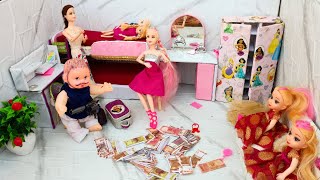 Barbie Doll All Day Routine In Indian Village  Part 19  Barbie Doll Bed Time Story [upl. by Wernda507]