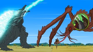 GODZILLA EARTH vs TITANUS SCYLLA EVOLUTION of GODZILLAS ATOMIC BREATH  FUNNY CARTOON 2 [upl. by Atok]