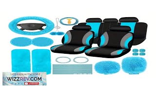 35pcs Car Seat Set Plush Pendant Steering Wheel Universal Car Accessories Interior Review [upl. by Grange]