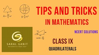 Tips and tricks in mathematics class 9 Quadrilaterals NCERT solutions CBSE [upl. by Notnil375]