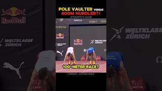 Duplantis VS Warholm Who would win in a 100m race shorts sports athlete facts polevault [upl. by Os286]