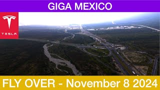 Tesla Giga Mexico Fly Over  November 8 2024  4K 60 FPS HDR [upl. by Lydell]