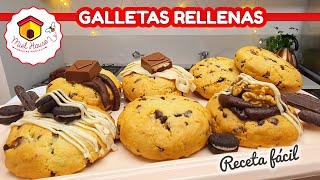 GALLETONAS RELLENAS estilo crumble cookie SUPER FACILES [upl. by Attemaj964]