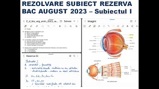 REZOLVARE SUBIECT REZERVA BACALAUREAT BIOLOGIE VEGETALA 2023  Subiectul 1 [upl. by Rodge]