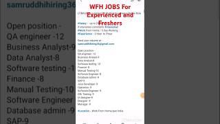 Testing Jobs  WFH Jobs  Freshers  Experienced  2024 [upl. by Kopans950]