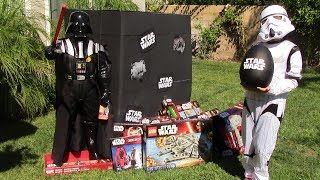 Worlds Biggest STAR WARS Surprise Box FORT with LEGO amp Force Awaken Toys  LUCAS WORLD REVIEW [upl. by Yneffit957]