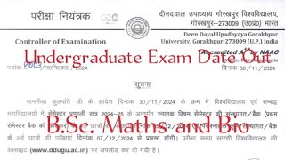 UG exam date out DDU Gorakhpur University Exam Time Table 202425 dduugexam bsc examdate [upl. by Nahtnanhoj]