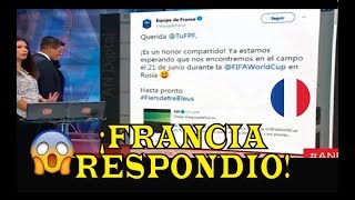 FRANCIA RESPONDIO A VIDEO QUE LE DEDICO LA SELECCION PERUANA [upl. by Ainevul]