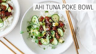 POKE BOWL  with ahi tuna  glutenfree [upl. by Erdnaet552]