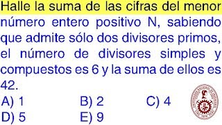 EXAMEN ADMISION UNI Universidad de Ingenieria NÚMEROS PRIMOS Solucionario ARITMÉTICA 2019 [upl. by Mazur576]