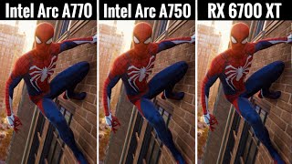 Intel Arc A770 vs Intel Arc A750 vs RX 6700 XT  i9 12900K [upl. by Chrissy]