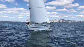 Sadler 32 close reach sailing [upl. by Yelrihs]