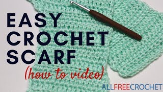 Basic Beginner Crochet Scarf [upl. by Nwahsar]