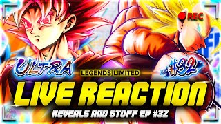 REVEALS amp STUFF 32 LIVE REACTION LL SUPER GOGETA ULTRA SSG GOKU Dragon Ball Legends [upl. by Htur]