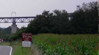 Güterzug mit Ellok überfährt das Viadukt bei Montzen Belgien 13 August 2012 [upl. by Naedan]