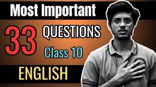 Class 10 🤫  33 Questions for English  most important questions English class 10  Class 10 English [upl. by Pleione]