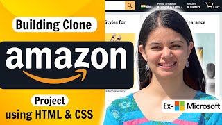 Building AMAZON Clone for Beginners  Project using HTML amp CSS [upl. by Oranneg733]