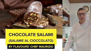 Chocolate Salami Recipe Salame al Cioccolato by Flavours Chef Maurizio [upl. by Raul]