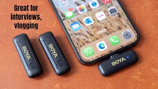 Review Boya wireless iPhone Mic BYWM3T2D2 [upl. by Neroc]