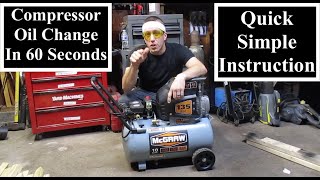 Air Compressor Oil Change For Beginners [upl. by Ydorb]