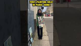 First painting sold in Paris—goneart streetart acrylicpainting painting paris artist drawing [upl. by Elocaj513]