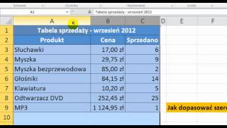 Excel 2010  Dopasowywanie szerokości kilku kolumn jednocześnie  porada 21 [upl. by Waldo911]