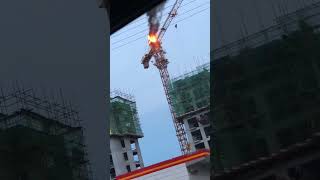 See how the tower crane is lit  tower crane 🏗️ [upl. by Gnoix]