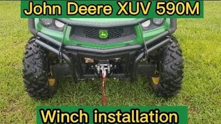 John Deere Gator XUV 590M Winch Installation How to Guide and Part Numbers For Warn 3500 Winch [upl. by Shaefer]