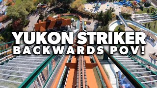 Yukon Striker  Backwards POV  Canadas Wonderland [upl. by Lezti]