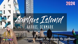 🇩🇰 🏙️Aarhus Island  Saturday Walk  Walking Street  Bassin 7  Iceberg  Lighthouse  4K Jan 2024 [upl. by Berwick]