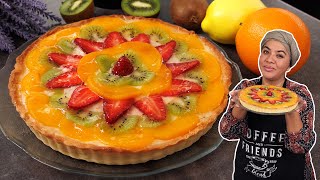 🥧 TARTA de frutas con crema pastelera 🍓🥝😍 [upl. by Naro]