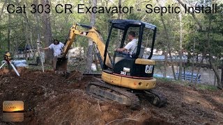 Cat 303 CR Installing Septic Lines [upl. by Sothena]