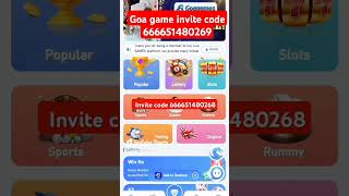 Goa game invite codegoa game me kaise khele  Goa game me paisa kaise deposit kare ytshorts [upl. by Loralee]