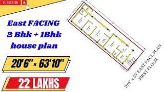 East facing house vastu  East facing house plans as per vastu  East facing 2bhk house plan [upl. by Wamsley965]