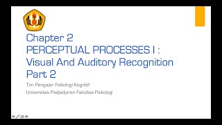 Chapter 2 PERCEPTUAL PROCESSES I Visual And Auditory RecognitionPart 2 [upl. by Williamson572]