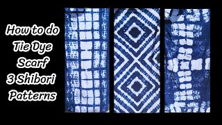 How to tie dye scarfs 3 shibori patterns in Indigo dyes Yurasa Tie Dye [upl. by Irehs]