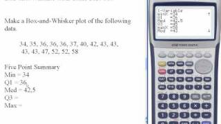 BoxandWhisker Plot on Casio FX9860 [upl. by Hughmanick103]