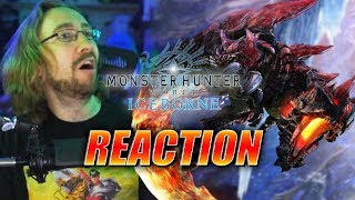 MAX REACTS Glavenus amp Gathering Hub Reveal  Monster Hunter Iceborne Trailer [upl. by Powe]