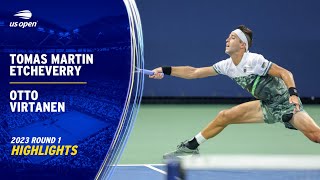 Tomas Martin Etcheverry vs Otto Virtanen Highlights  2023 US Open Round 1 [upl. by Enilrae]