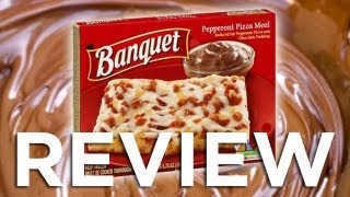 Banquet Reduced Fat Pepperoni Pizza Meal Video Review Freezerburns Ep539 [upl. by Gollin]