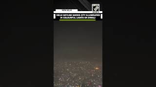 Stunning visuals of Delhi Skyline capture city illuminated in colourful lights on Diwali [upl. by Bonnie911]