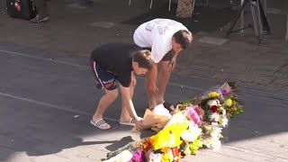 Floral tributes and reactions to stabbings in Sydney [upl. by Cerf38]