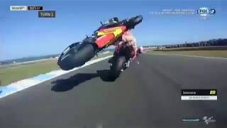 CRASH ZARCO VS MARQ  MOTOGP AUSTRALIA  Philips Island [upl. by Rehptsirhc]