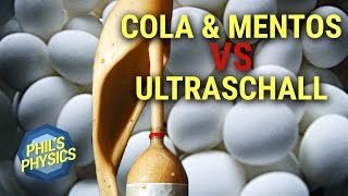 Die höchste Fontäne beim Cola amp Mentos VS Ultraschall Experiment  Phils Physics [upl. by Salokin687]