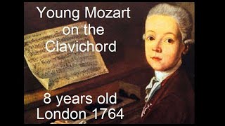 Young Mozart on the clavichord aged 8  London Sketchbook k15aa 1764 [upl. by Roane]