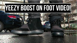 Black Yeezy Boost 750 On Foot Video [upl. by Asiela]