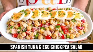 Chickpea Salad with Tuna amp Eggs  CLASSIC Recipe from Spain [upl. by Erleena518]