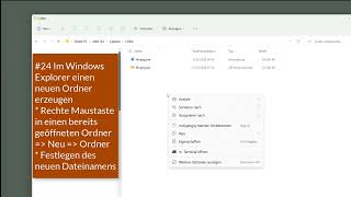 24 Windows 11  Im Windows Explorer einen neuen Ordner erzeugen [upl. by Morell]